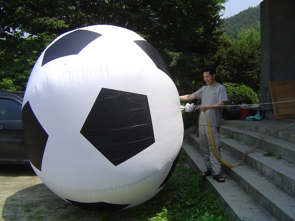 pickup truck and ball